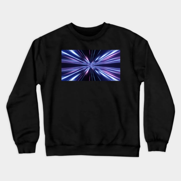 High speed, pink blue lines Crewneck Sweatshirt by 3DVictory